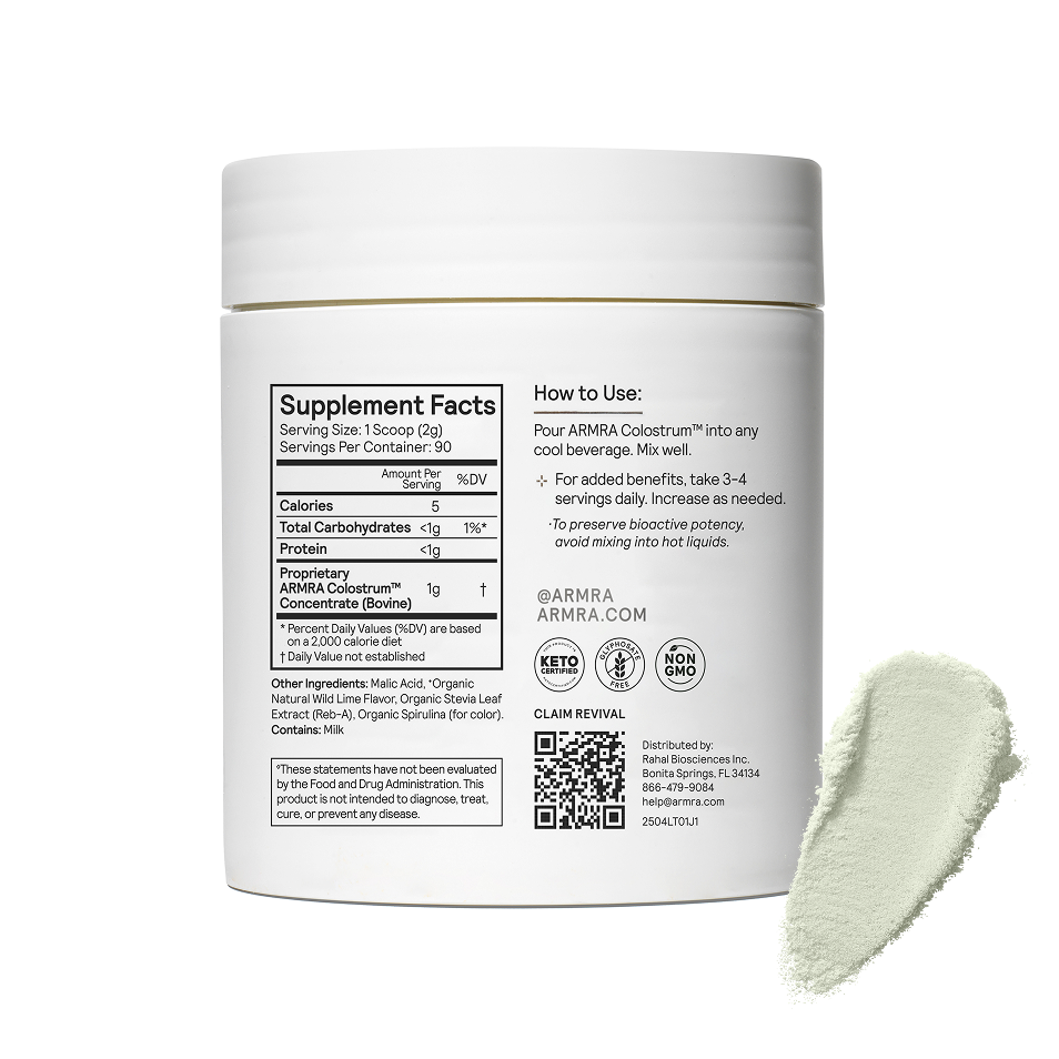 Back of ARMRA Wild Lime Jar with powder swatch